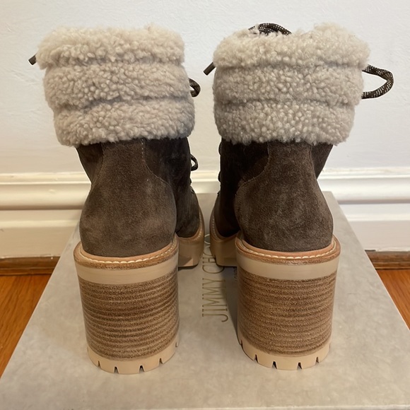 JIMMY CHOO, Eshe 65 Shearling Hiking Boots, size 38.5, Brand New in Box - Picture 4 of 11